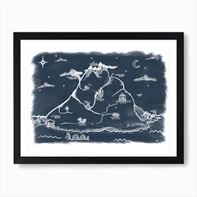 Imagination Island Ink Blue Art Print