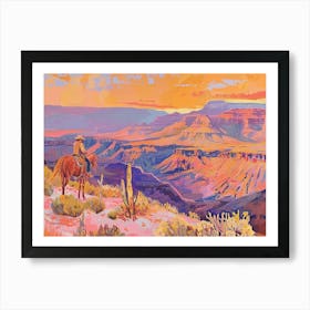 Cowboy Painting Grand Canyon Arizona 2 Art Print
