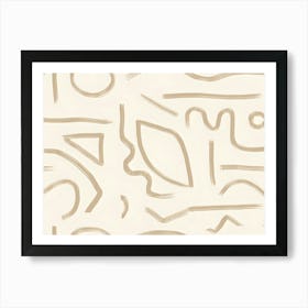 Bohemian Beige Abstract Painting Art Print