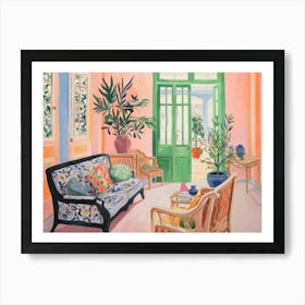 Living Room. Vintage Gouache Henry Matisse Style Interior Painting Art Print