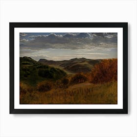 Sunrise Over the Hills Vintage Muted Neutral Landscape Art Print