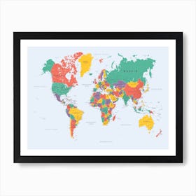 Political World map 1 Art Print