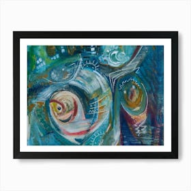 Abstract In Shades of Blue Art Print