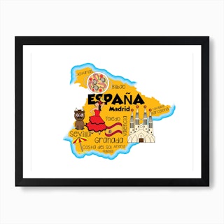 Spain Map Art Print