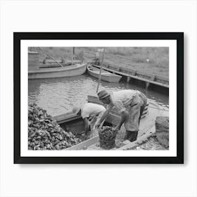 Untitled Photo, Possibly Related To Dumping Oysters Into Sacks From Wire Baskets, Olga, Louisiana By Russell Lee Art Print