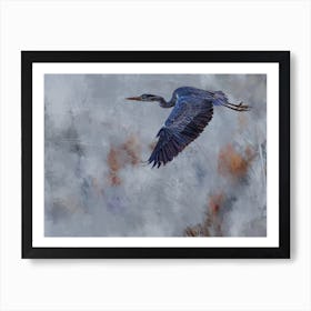 Blue Heron In Flight Art Print