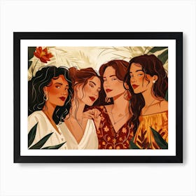 Four Girls In The Jungle Art Print