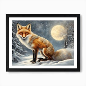 Majestic Winter Fox 2 Page 7 Art Print