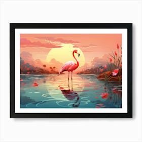 Flamingo Fun 3 Art Print