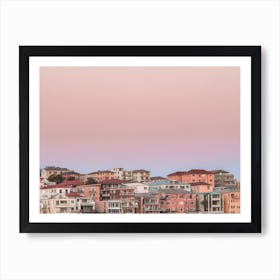 Pastel City Sunset Art Print