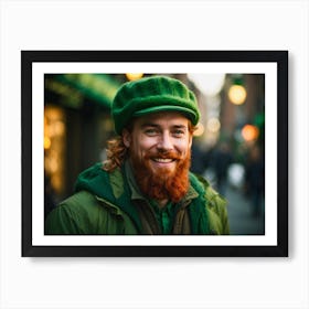 St. Patrick's Day, man in green costume, Leprechaun 3 Art Print