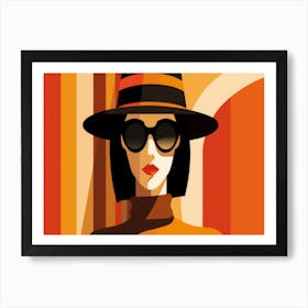 Woman In Hat Art Print