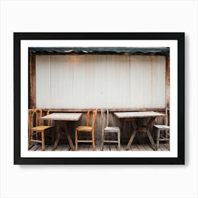 Cafe Table And Chairs Art Print