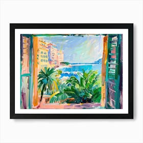 Monaco From The Window View Painting 3 Art Print