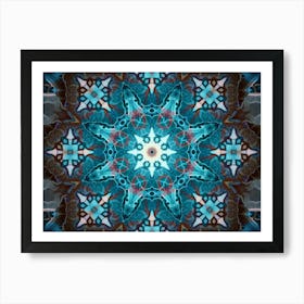 Blue Abstraction Mandala 3 Art Print