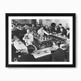 Prohibition Speakeasy Bar, Black and White Old Photo, Vintage Bar Decor Art Print