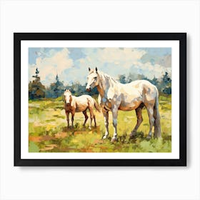 Horses Painting In Transylvania, Romania, Landscape 4 Art Print