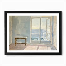 Coastal Calm View Painting Inspired By Paul Cezanne Art Print