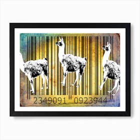 Funny Barcode Animals Art Illustration In Painting Style 062 Art Print