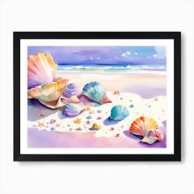 Seashells On The Beach 2 Art Print