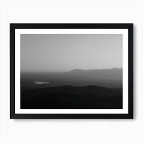 Black And White Mountain View Art Print