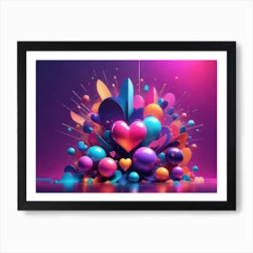 Colorful Heart Creative 16 Art Print