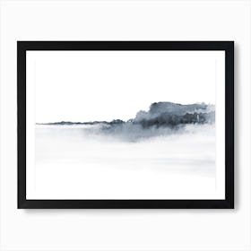 Watercolor Landscape 9 Bluish Gray Art Print