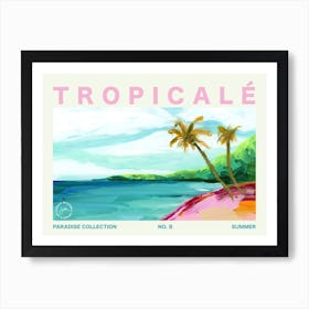 Palm Tree Coconuts Beach Typography Art Print
