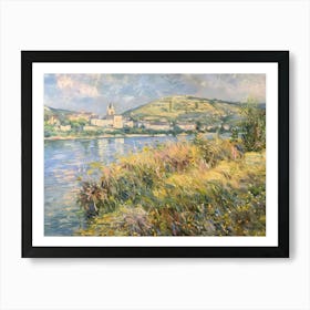 Lakeside Village Haven Painting Inspired By Paul Cezanne Art Print