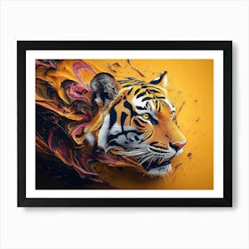 Tiger Animal Abstract Painting Art Print