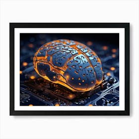 Brain On A Circuit Board 2 Art Print