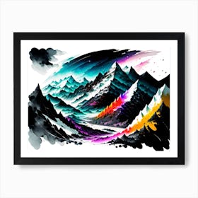 Abstract Mountain Painting 1 Art Print