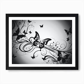 Black And White Butterflies 14 Art Print