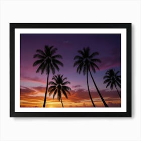 Sunset Palm Trees 9 Art Print