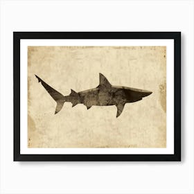 Isistius Genus Shark Silhouette 1 Art Print