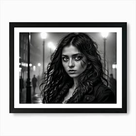 Black And White Portrait Of A Woman 3 Art Print