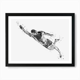 Male Swimmer Diving in Water 1 Art Print