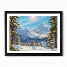 Snowy Mountainscape 2 Art Print