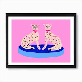 Sitting Cats Art Print