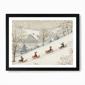 Vintage Winter Landscape Art Print