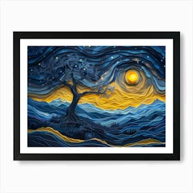 Inspired by Van Gogh - Starry Night Reimagined Art Print