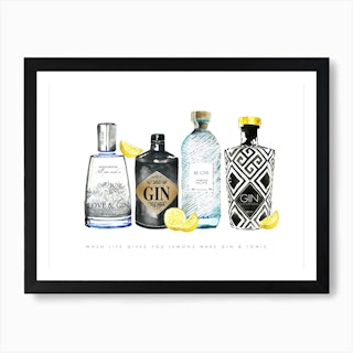 Gin Lemons Art Print