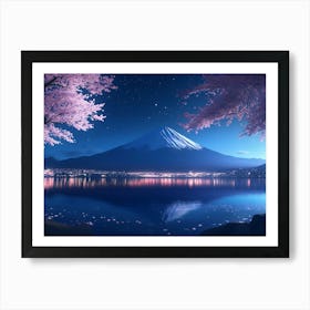 Mt Fuji At Night Art Print