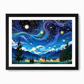 Starry Night Sky 5 Art Print