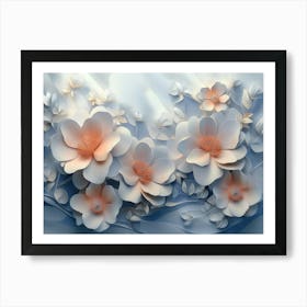 3d Flower Wallpaper Art Print