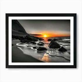 Sunset On The Beach 1014 Art Print