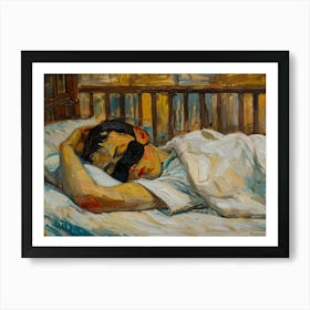 Boy Sleeping In Bed Art Print