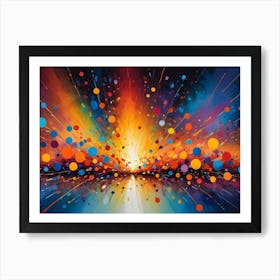 Colorful Abstract Art With Exploding Shapes, Bright Colors, And A Radiating Glow, Resembling A Celebration Of Light And Energy Art Print