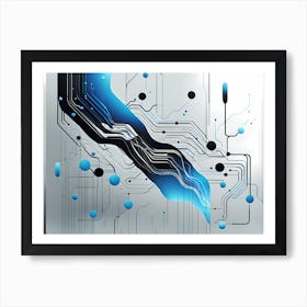 circuit board abstract art, technology art, futuristic art, electronics 315 Art Print