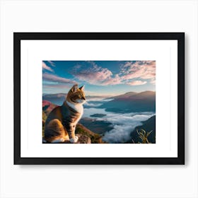 Cat In The Mountains Art Print